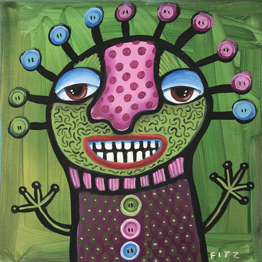 Buttons 10 x 10" painting