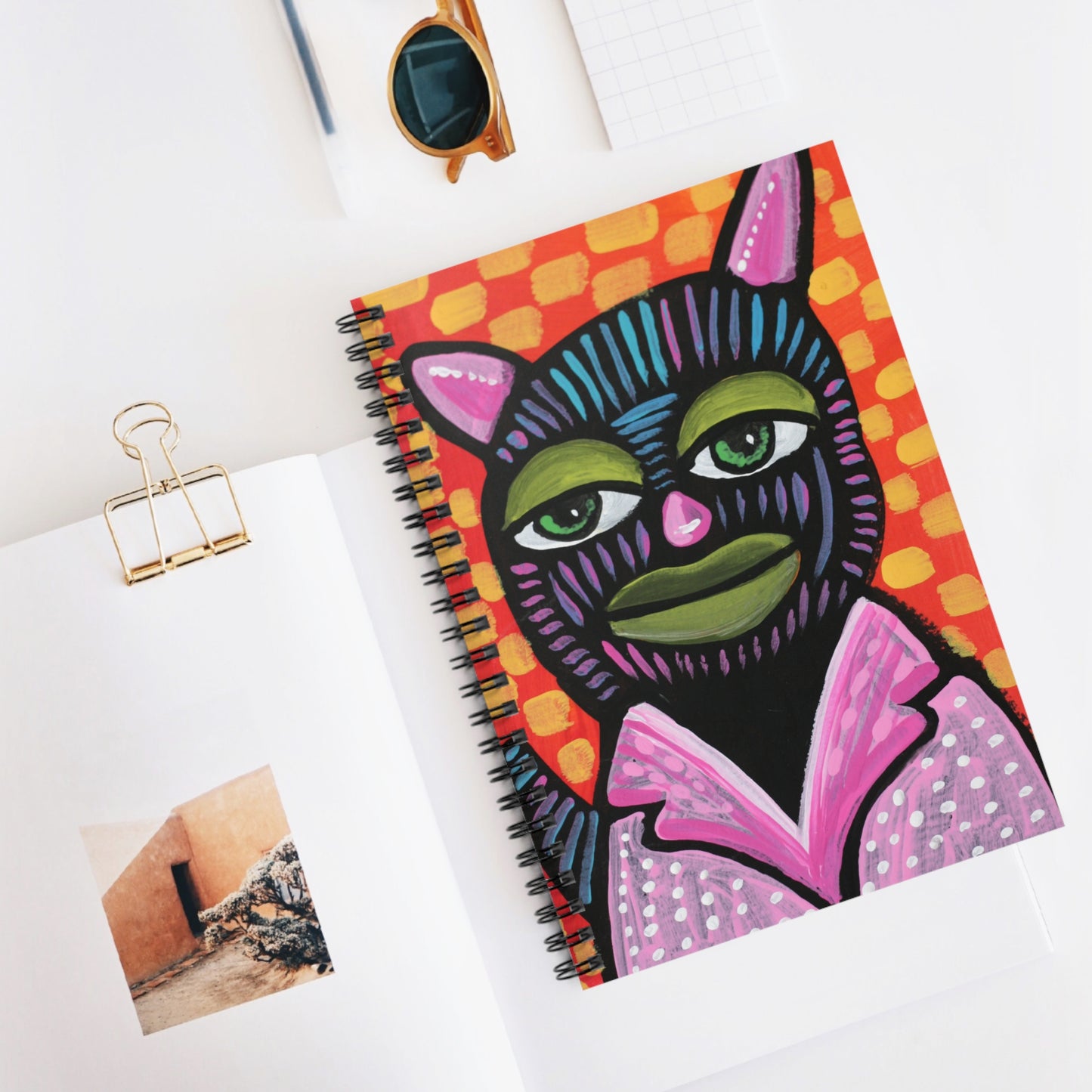 Cool Cat Spiral Notebook - Ruled Line