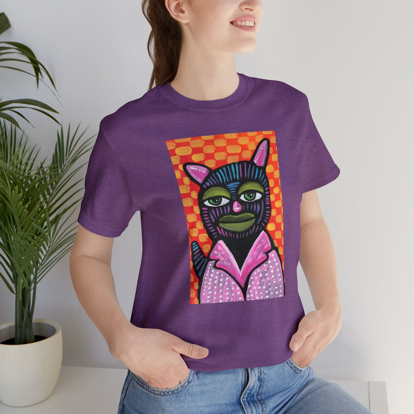 Cool Cat painting short sleeve tee