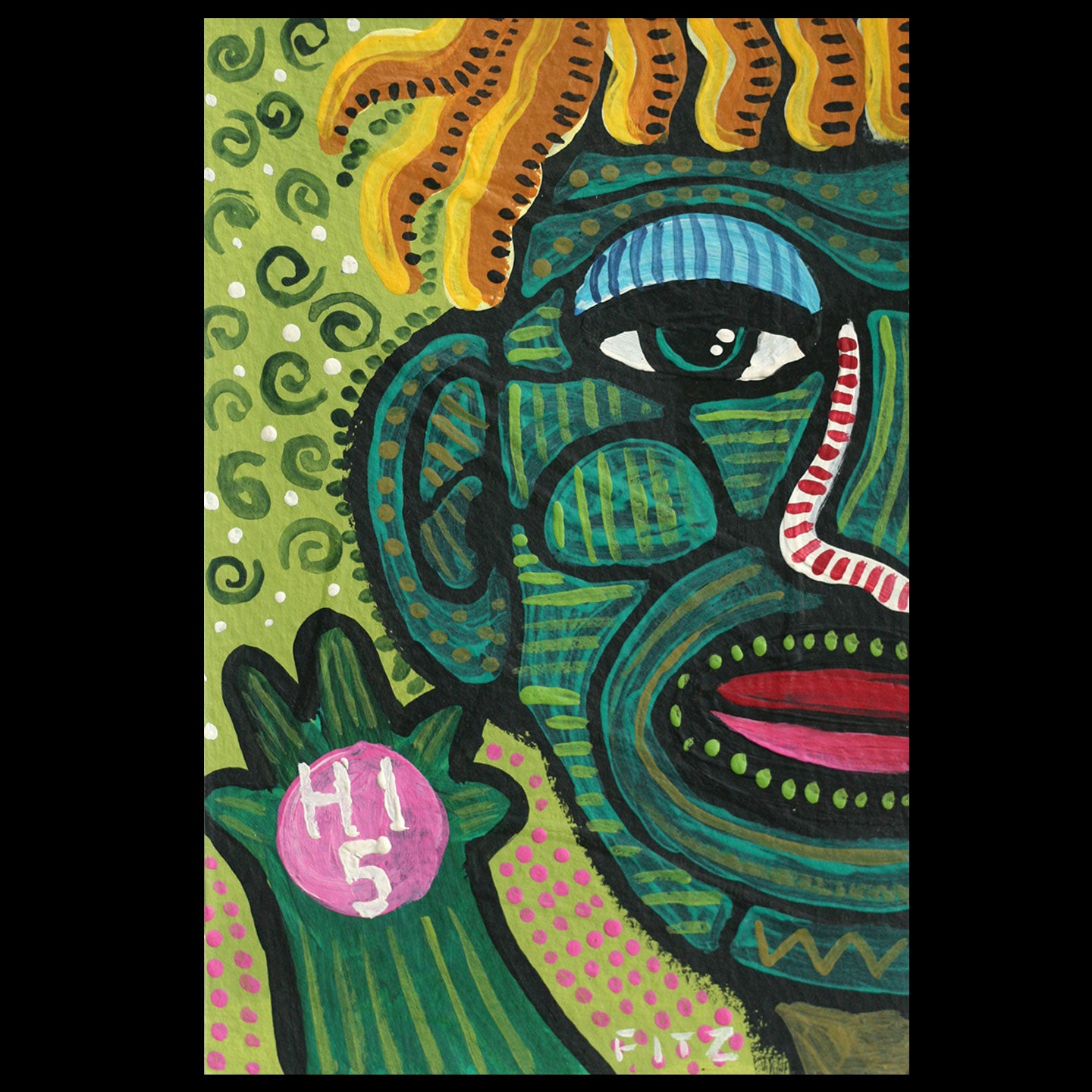 Hi 5 postcard painting