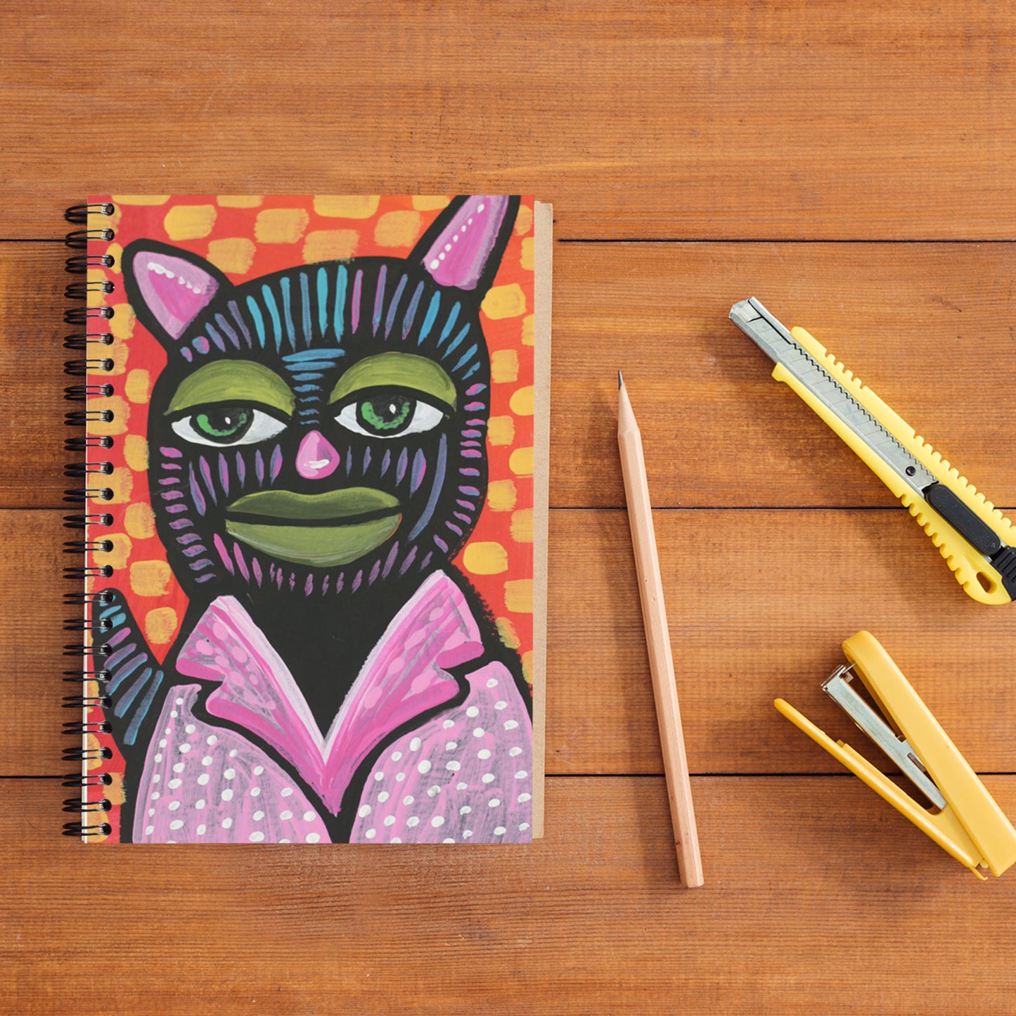 Cool Cat Spiral Notebook - Ruled Line